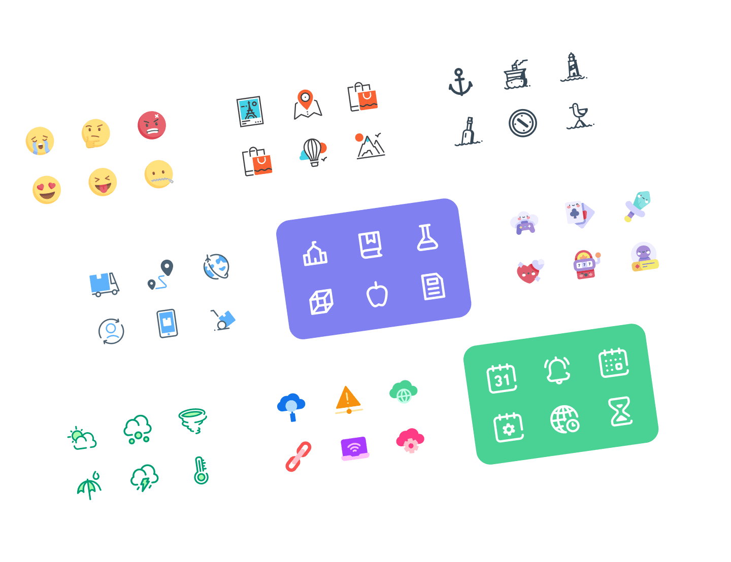 Flat good job and great stickers pack Royalty Free Vector